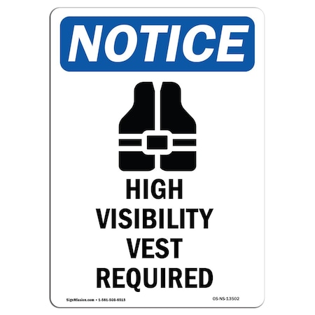 OSHA Notice, 10 Height, Rigid Plastic